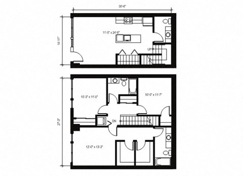 Stack House Apartments in Seattle, Washington 3x2.5 Townhome Floor Plan